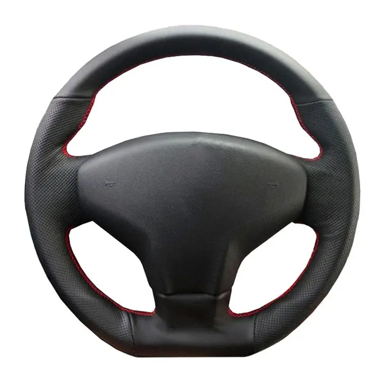 DIY ручной сшитый чехол на руль для Citroen Elysee C-Elysee Elysee peugeot 301 2013- peugeot 206 2007