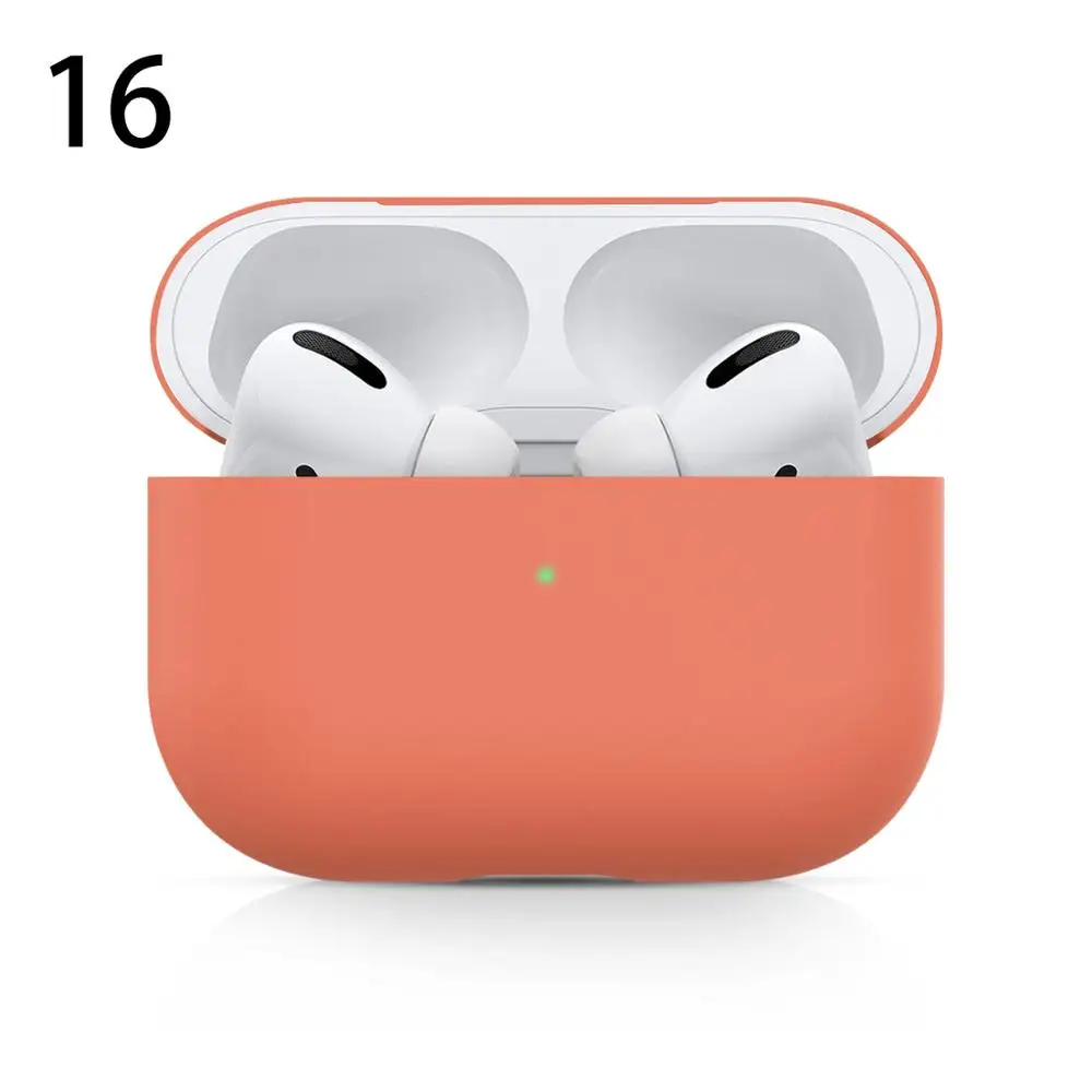 Силиконовый чехол для наушников для Apple Airpods Pro Чехол для AirPods 3 bluetooth беспроводная зарядная коробка для Airpods защитный чехол - Цвет: 16.Nectraine