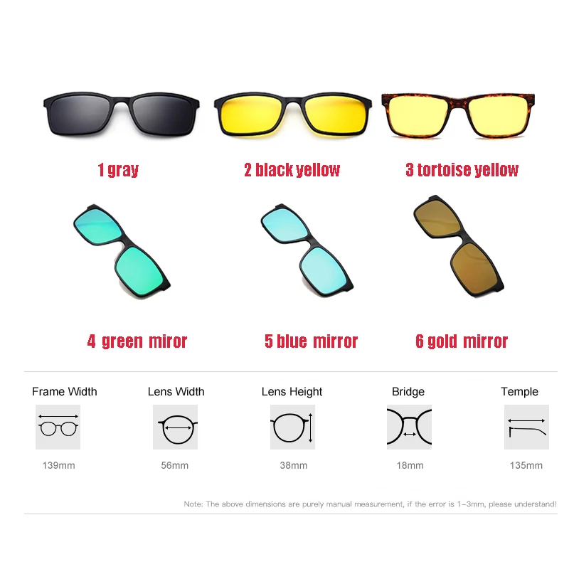 Eyeglasses Brand Designer Polarized Magnet Clip Myopia Prescription Optical Sunglasses Frames Men Women