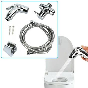 

Toilet Bidet Sprayer With Hose Kit Bathroom Bath Clean Stainless Steel Environmentally For Pet Baths