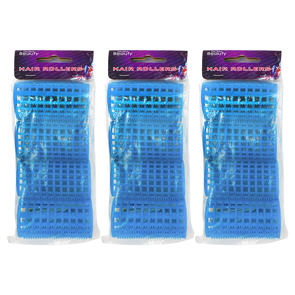 12pcs/set 35mm Extra Large Hair Rollers with Fixed Pins Snap on Teeth Curlers Hairdressing Big Curl Bars Rods Hair Beauty 1580