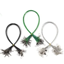 

20PCS/lot Anti Bite Steel Fishing Line Steel Wire Leader with Swivel Fishing Accessory Lead Core Leash Fishing Wire