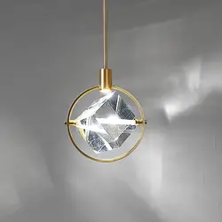 Скандинавский простой светодиодный подвесной светильник, Современный хрустальный роскошный прикроватный подвесной светильник для