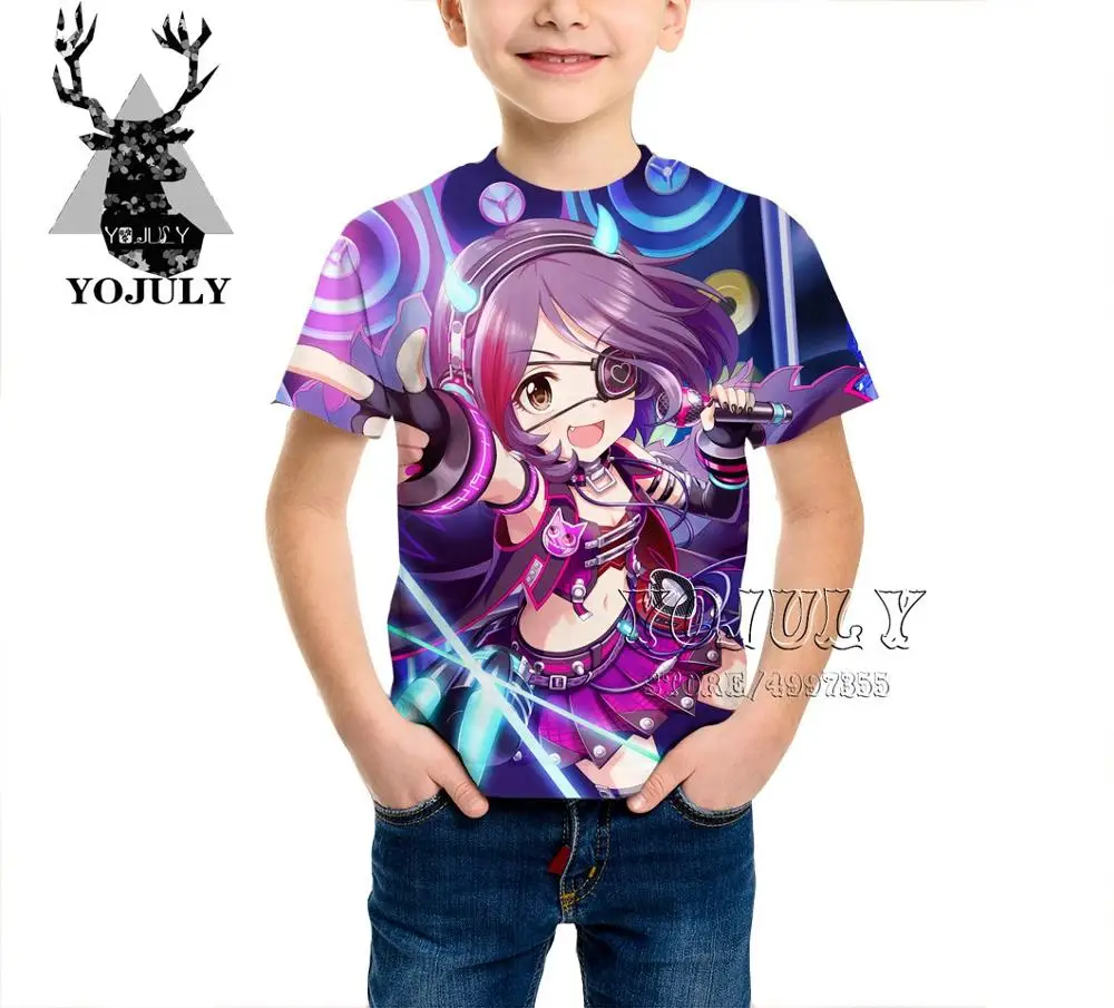 YOJULY/детская одежда Idol Master, Детская футболка с 3d принтом Золушки для девочек и мальчиков Лидер продаж, модные футболки A467 - Цвет: 16