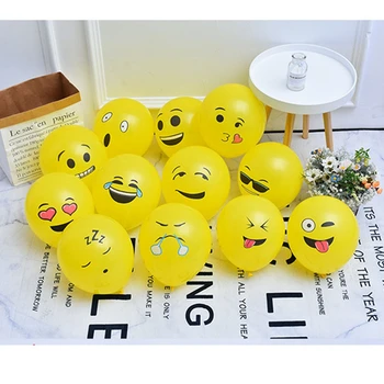 

12 inch thick funny yellow smiley face balloon children's cartoon party decoration latex balloon.