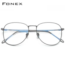 FONEX, оправа для очков из чистого титана, женские винтажные очки с большой близорукостью, оправы для очков по рецепту, мужские, большие очки 8516