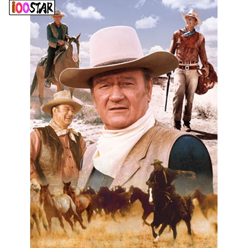 New 5d Diy Diamond Mosaic Painting Cross Stitch Kits Full square Drill Rhinestones Embroidery JOHN WAYNE | Дом и сад