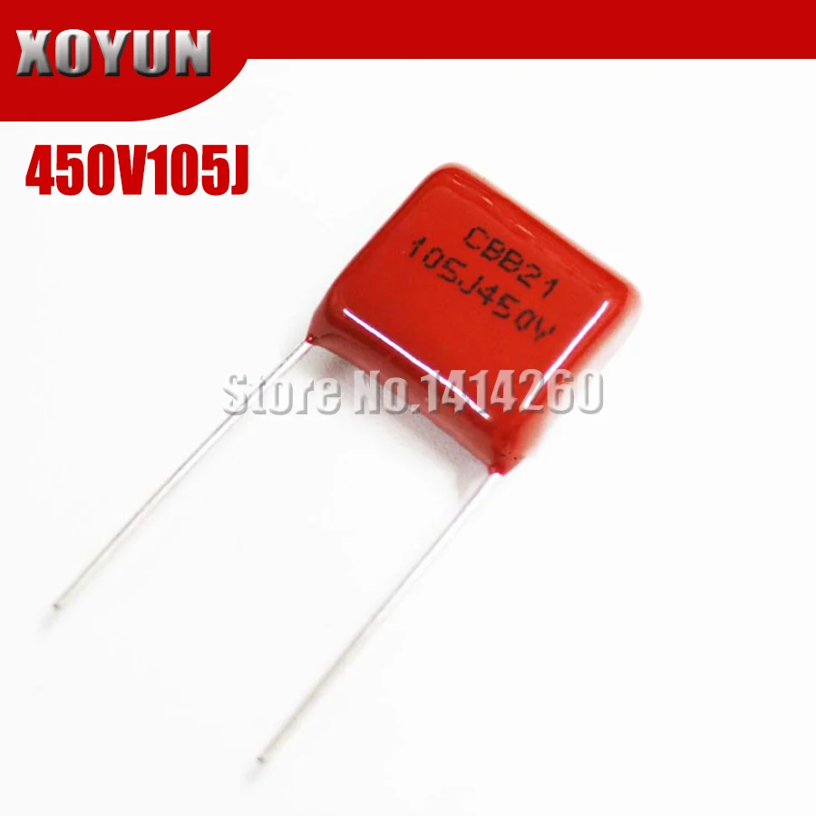 10 шт. 450V105J 1 мкФ шаг 15 мм 105J 450 в CBB полипропиленовый пленочный конденсатор