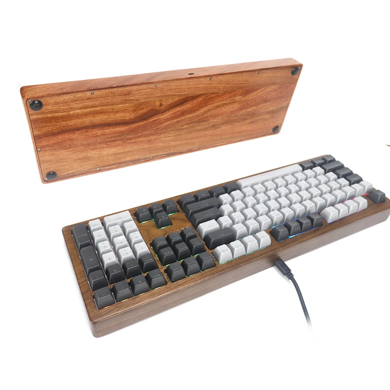 Механическая клавиатура Alopow AOPO 108 100% Деревянный чехол с rgb подсветкой usb type c