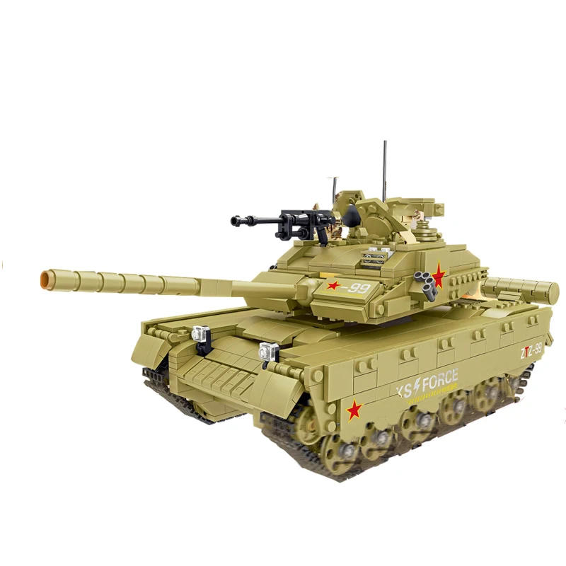 

Military WW2 Weapons Series Fighting Battle Type 99 Tank Model 4 Figures Guns Building Blocks Toys For Children Compatible Sets