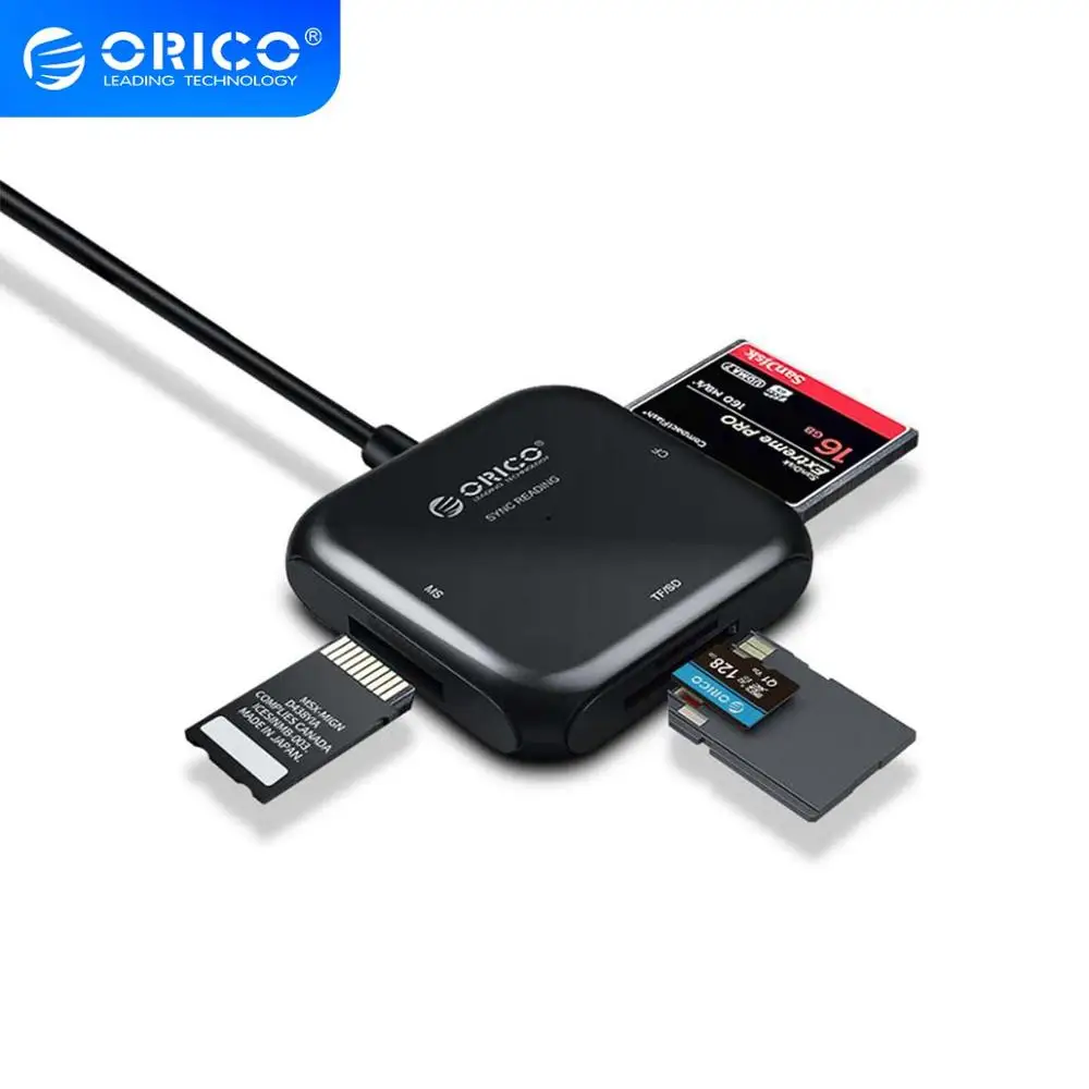 ORICO 4 в 1 USB3.0 кардридер OTG мульти Micro для TF SD MS CF адаптер ноутбука Поддержка 2 ТБ