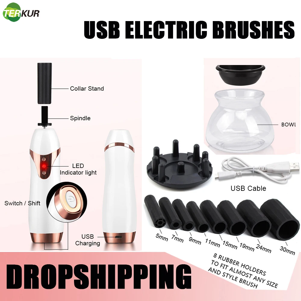 

Electric Brushes Foundation Brush Electric USB Rechargeable Washing Machine Makeup Brushes Cleaner Quick Wash and Dry Cleaner