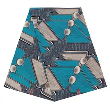 Превосходный красивый узор Небесно-Голубой Чистый хлопок Африканский Анкара высокое качество настоящий голландский воск ткань шитье 6 ярдов