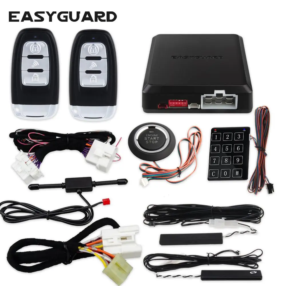 EASYGUARD التوصيل والتشغيل يمكن حافلة صالح لل A8 2020 ، A6 Q7 05-11 ، R8 13-14 PKE نظام إنذار سيارة مفتاح ذكي عن بعد بدء تشغيل زر الضغط