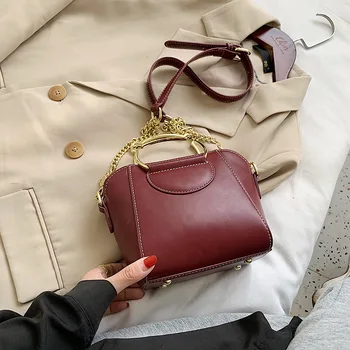 

Brand Original Design 2020 HOT Autumn/Winter Joker Chain Messenger Bag Shell Bag Metal Portable Handbag Shoulder Bag