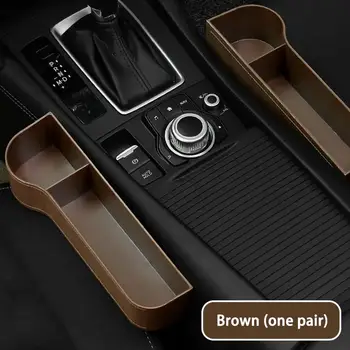 

2 Pcs Car Seat Gap Storage Box Cup PU Leather Pocket Catcher Organizer Phone Bottle Cups Holder Multifunctional Car Accessories