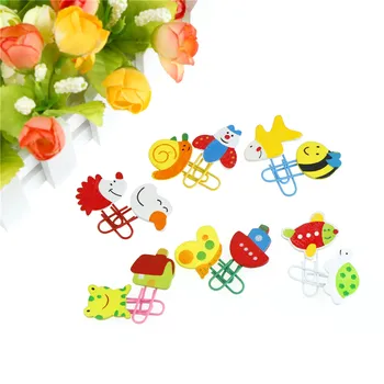 

12pcs Notes Letter Paper Clip Office School Supplies Cartoon Character Metal Bookmark Promotional Gift Stationery Binder Clips