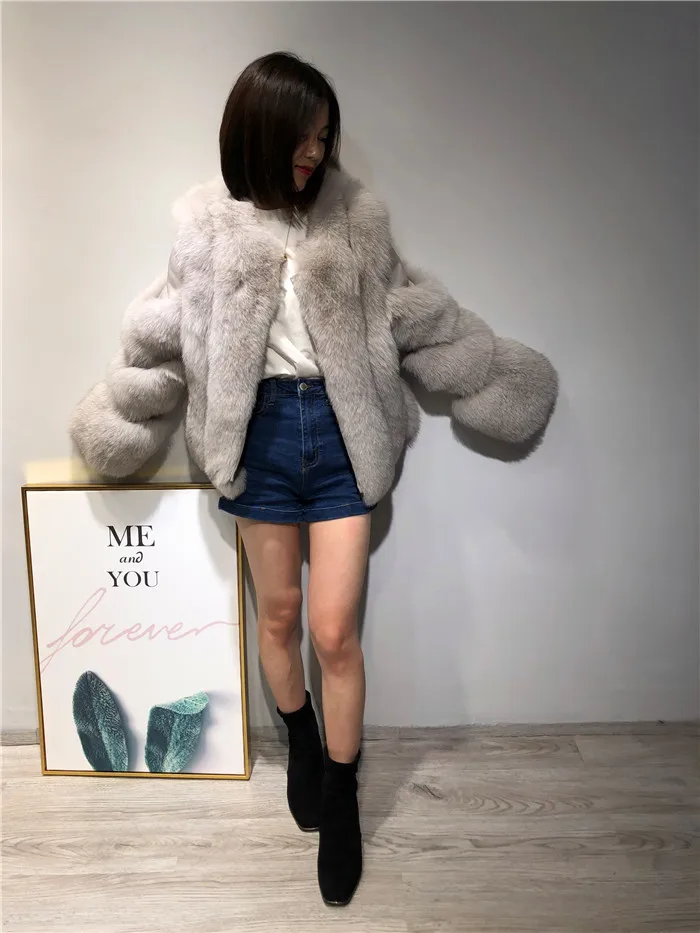 New Coming Thicken Temperament Natural Fur Coat Premium Trendy Outwear New Real Fox Fur Coat Fashion Luxury Warm Coat For Girls