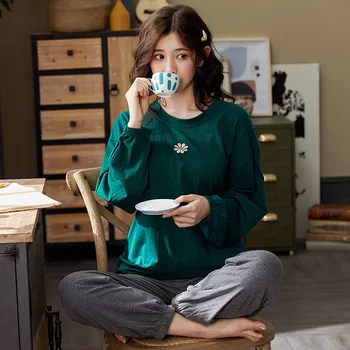 

Alibaba Group and General Manager of Alibaba Cloud xuan Pajamas Women's Spring and Autumn Long Sleeve Cotton Autumn & Winter Lit