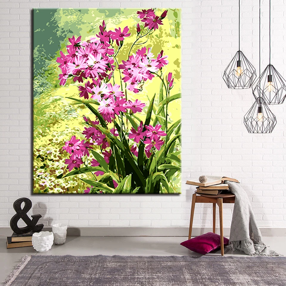 

orchid DIY Painting By Numbers Kits Calligraphy Painting Acrylic Paint By Number For Home Decoration A work of art