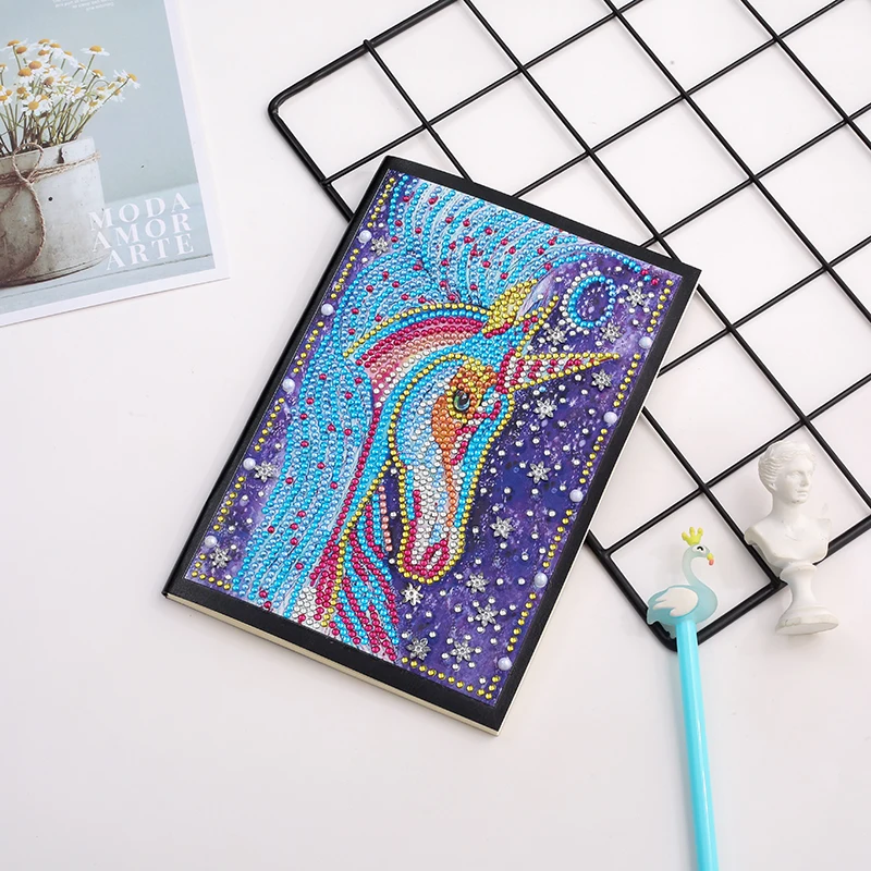 

A5 Notebooks 5D DIY Diamond Painting Special Shape Diary Book Diamond Embroidery Horse Rhinestones Decor Gift