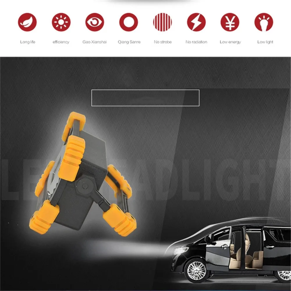 100W Portable Spotlight Led Work Ligh Tent Light Led Flashlight Use 18650 Rechargeable Floodlight for Outdoor Camping Lampe