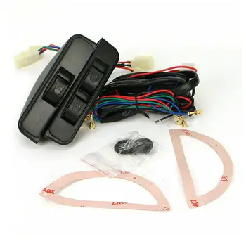 

Universal Crescent Style Power Window switches 12v with Holder and wire Harness