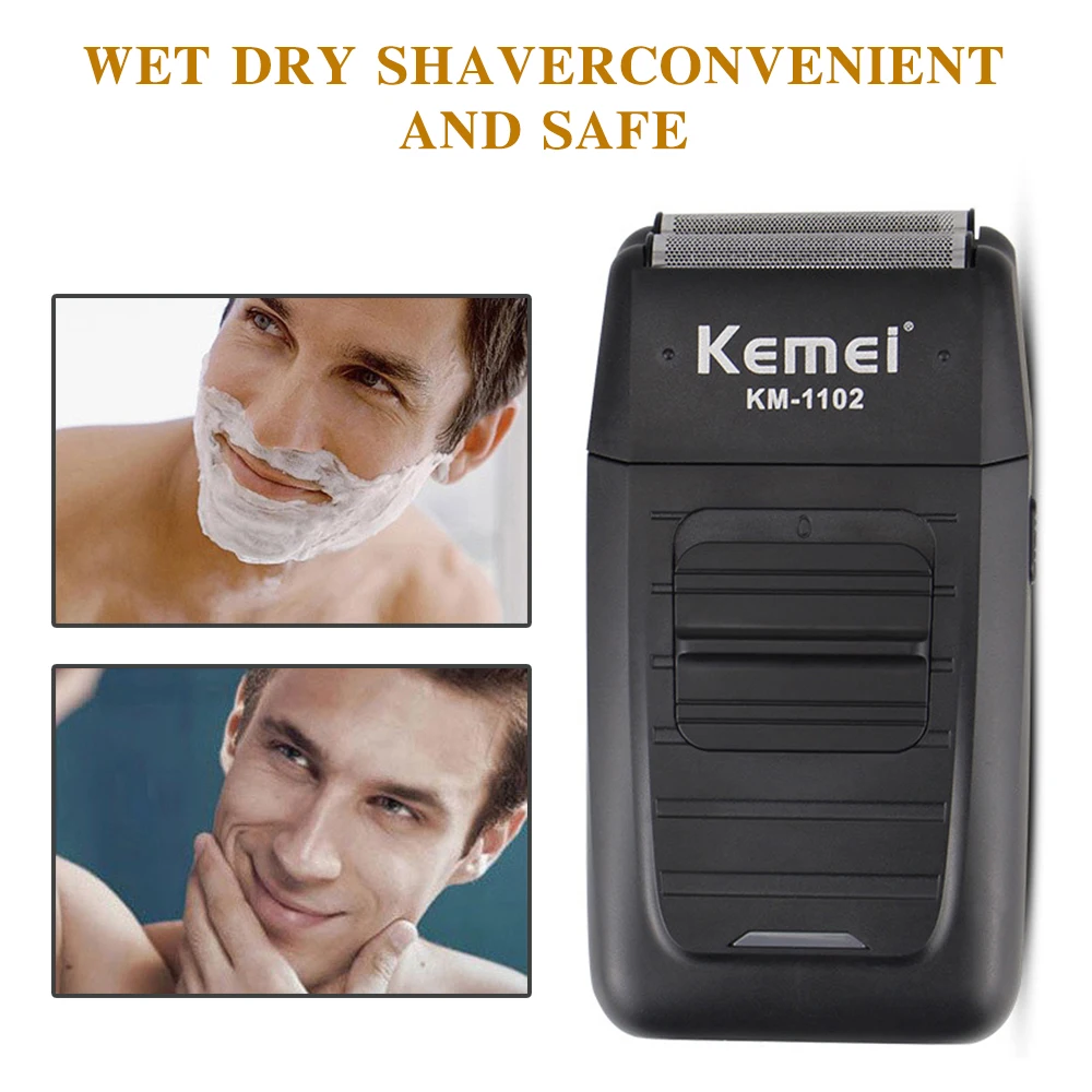 Kemei KM-1102, перезаряжаемая Бритва для мужчин, уход за лицом, многофункциональная бритва, Мужская сильная бритва, машинка для стрижки, двойная возвратно-поступательная бритва