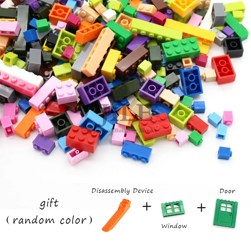 Moc-bloques de construcción clásicos a granel para niños, compatibles con partículas de ensamblaje, juguetes iluminadores creativos con regalo, 500 Uds.