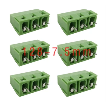 

20/10/5PCS KF128-7.5 3Pin Pitch 7.5mm Straight Pin Spliced PCB Screw Terminal Block Connector KF128-7.5-3P 300V/10A Green Color
