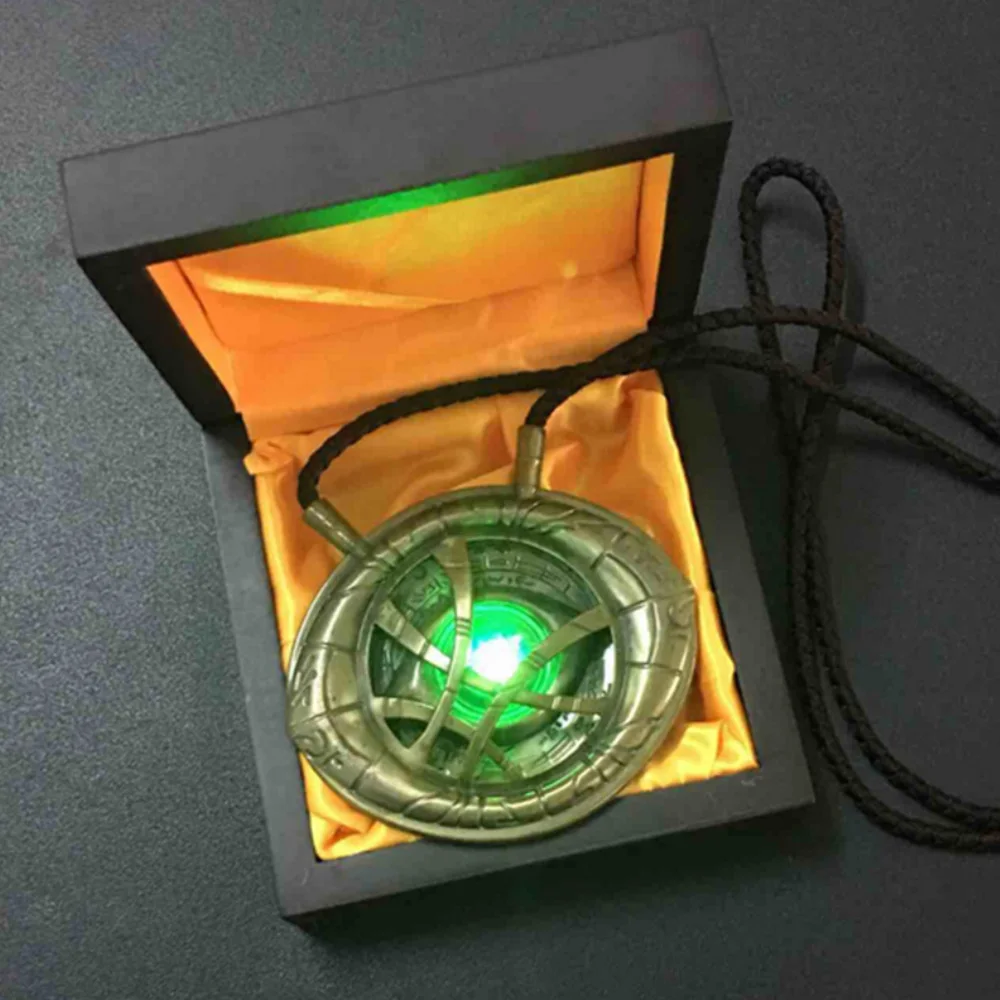 

Marvel Avengers Doctor Strange Infinity Time Stones Necklace Keychain Figure Model Toys
