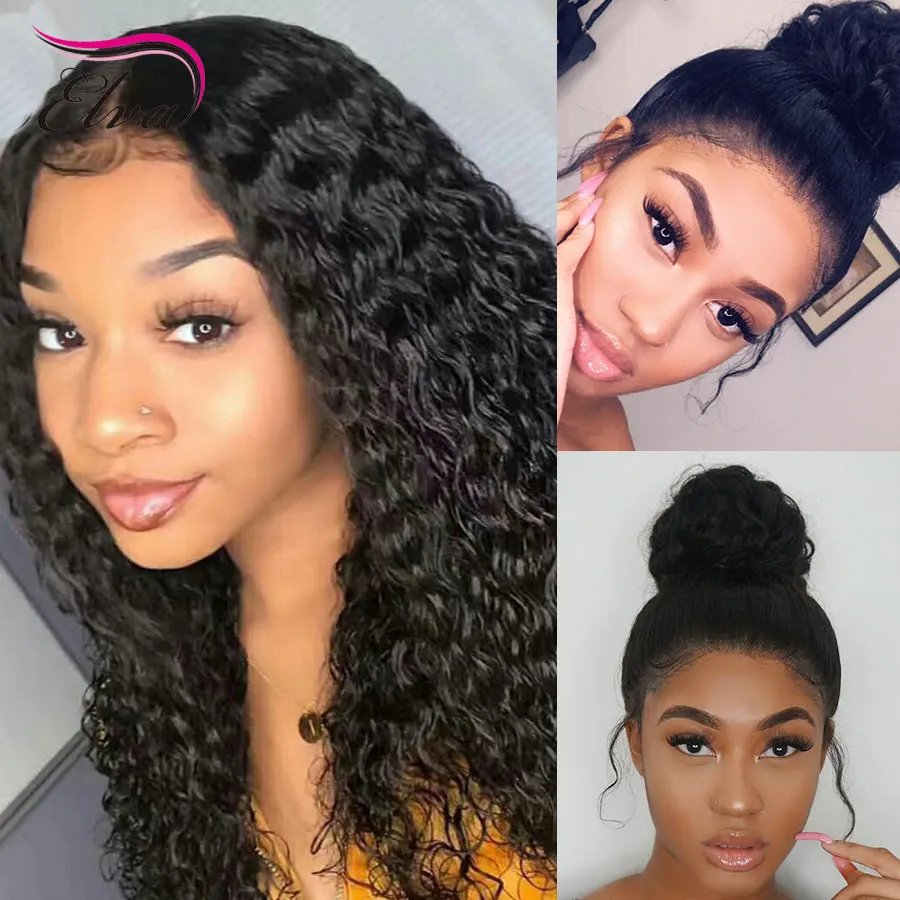 Elva Hair 150% 13х6 кружевные передние человеческие волосы парики отбеливатель узлы