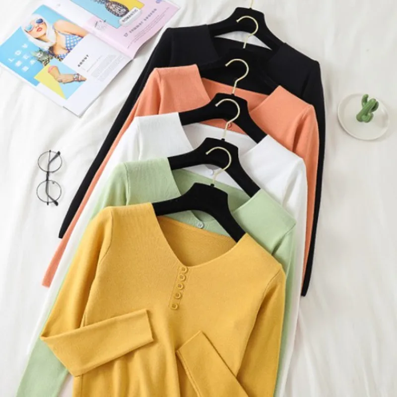 

Women Sweater Cardigan Fall Winter Sweaters 2019 Knitted Black V Neck Pullover Harajuku Fashion Long Sleeve Vintage Elegant Warm