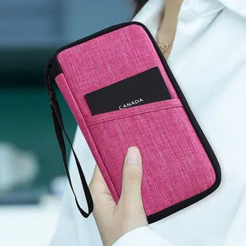 

Portable Nylon Passport Holder ID Credit Card Cover Case Travel Wallet