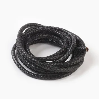 

Black Braided Leather Cord round Jewelry Cord for Jewelry DIY Making Material Dyed 4mm 5mm 6mm 8mm