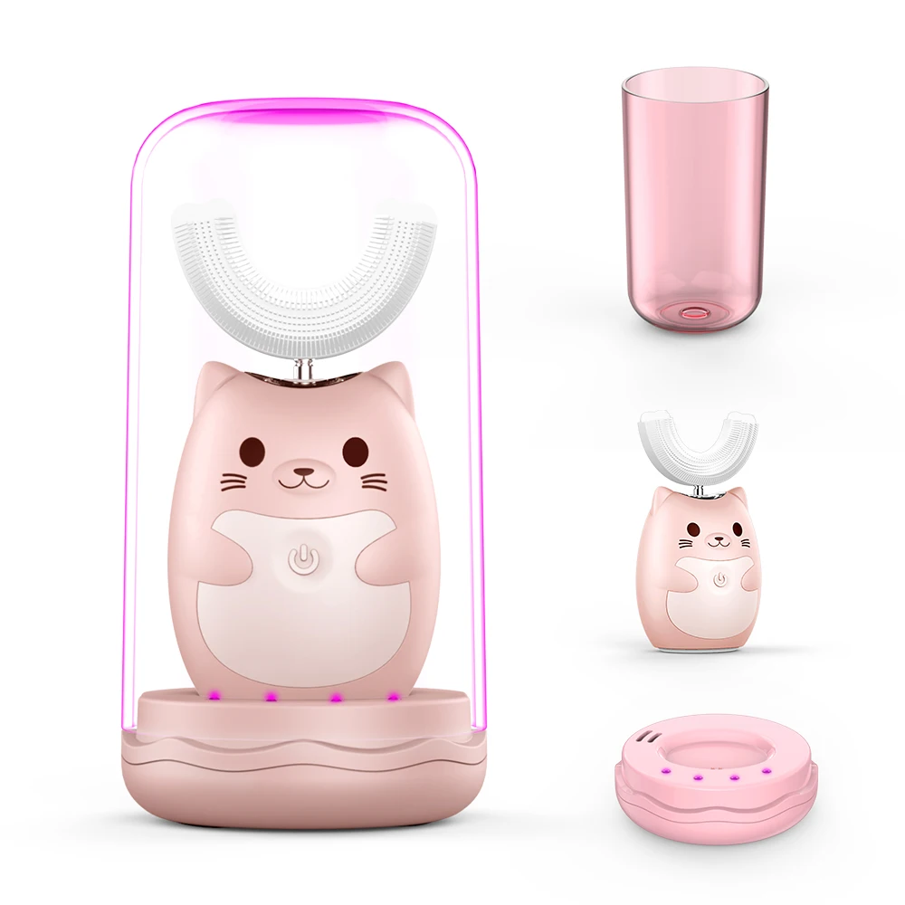 Smart 360 Degrees Electric Toothbrush for Children Silicon Automatic Ultrasonic U Type 3 Modes Electric Tooth Brush Rechargeable