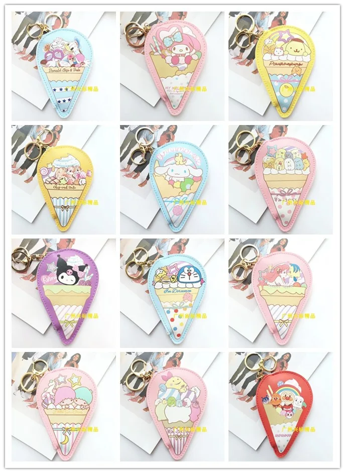 

Duck Melody Kuromi Anime Plush Card Holder PU Cartoon Credit ID Bags Coin Bus Card Wallet Kid Girls Gifts New