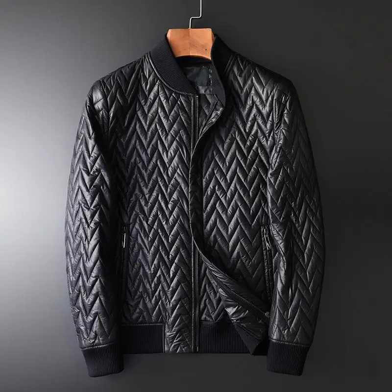 Minglu Black Men Jackets Luxury Stand Collar Slim Fit Mens Jackets And Coats Plus Size 4xl Autumn Winter Fashion Black Man Coats - Цвет: BLACK  HM-19005