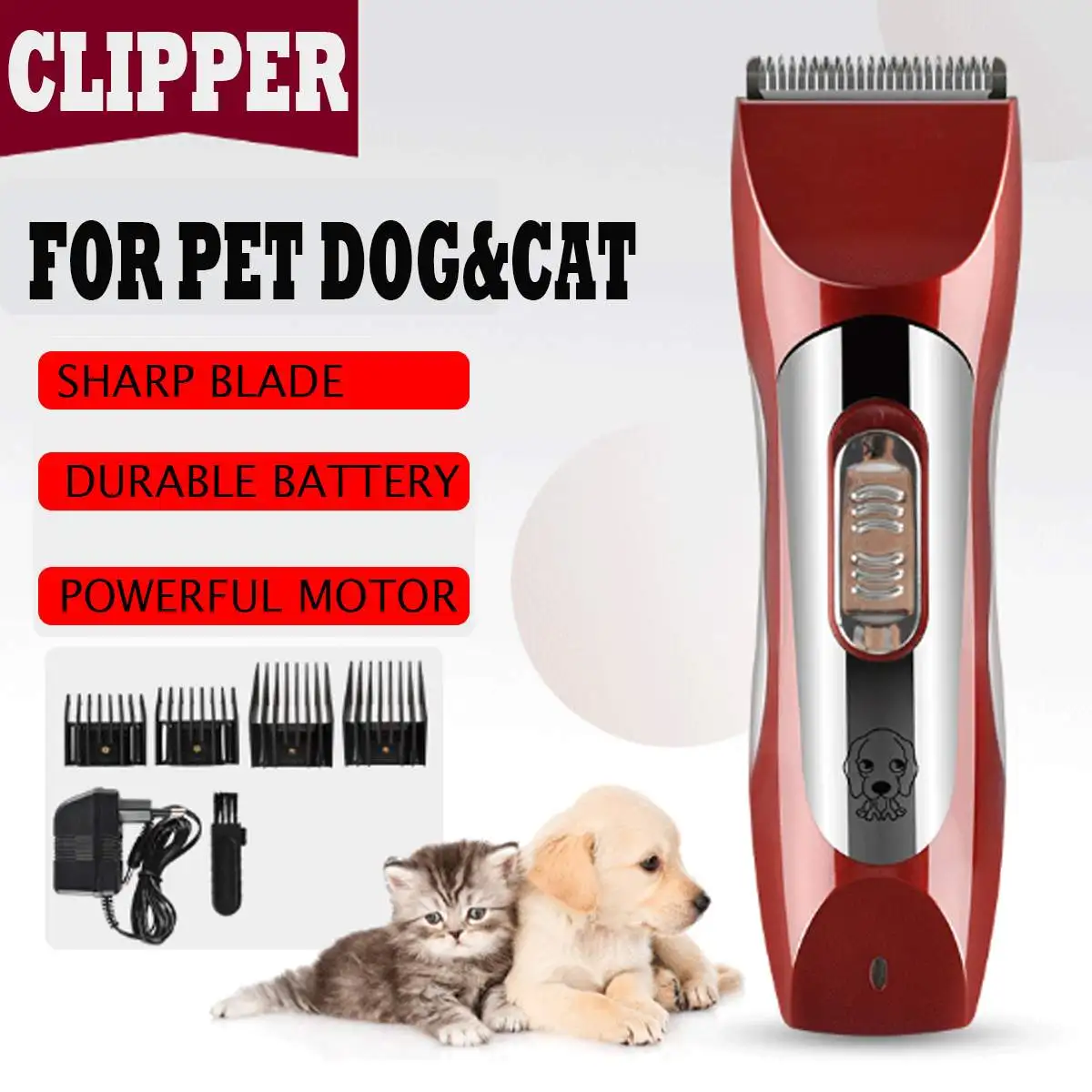 

Rechargeable Low-noise Pet Hair Clipper Remover Cutter Grooming Cat Dog Hair Trimmer Electrical Pets Hair Cut Machine