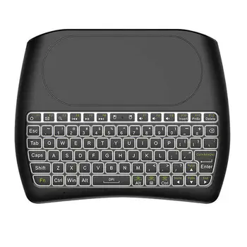 

Backlight D8 Pro Plus i8 English 2.4GHz Wireless Mini Keyboard Air Mouse Touchpad Controller for Android TV BOX Black Color