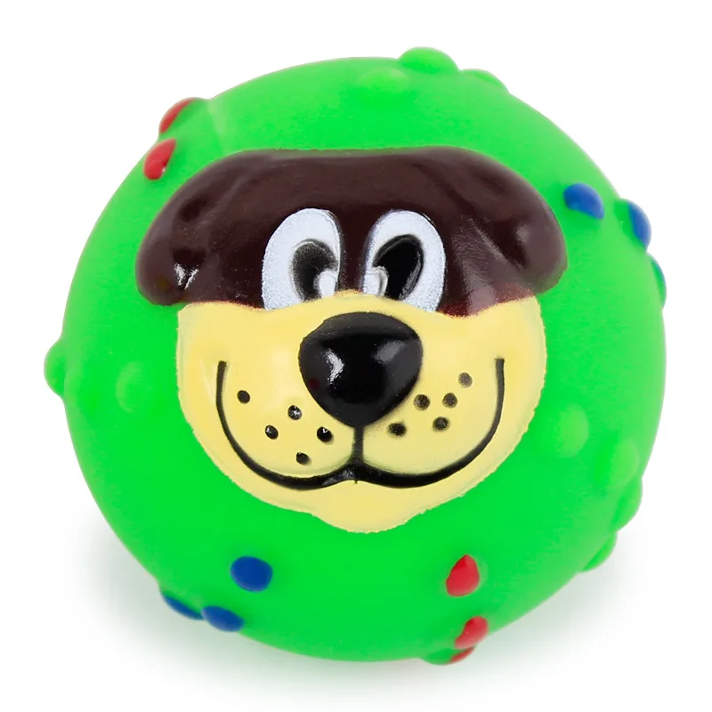 Игрушка для собак игрушечный мяч для питомца звуковая игрушка резиновый рисунок для лица собаки жевательный шар шесть цветов продукт для домашних животных собака народный дропшиппинг