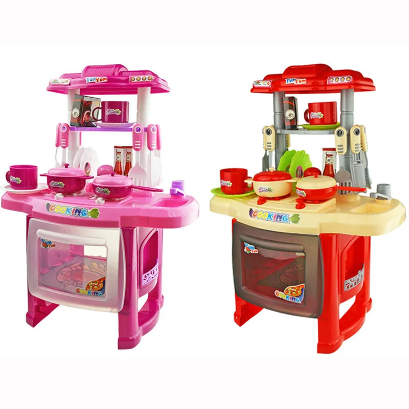 

Children Play House Kitchen Toy Tableware Set Combination with Light And Sound Cooking Combo Infants Manufacturers Direct Sellin