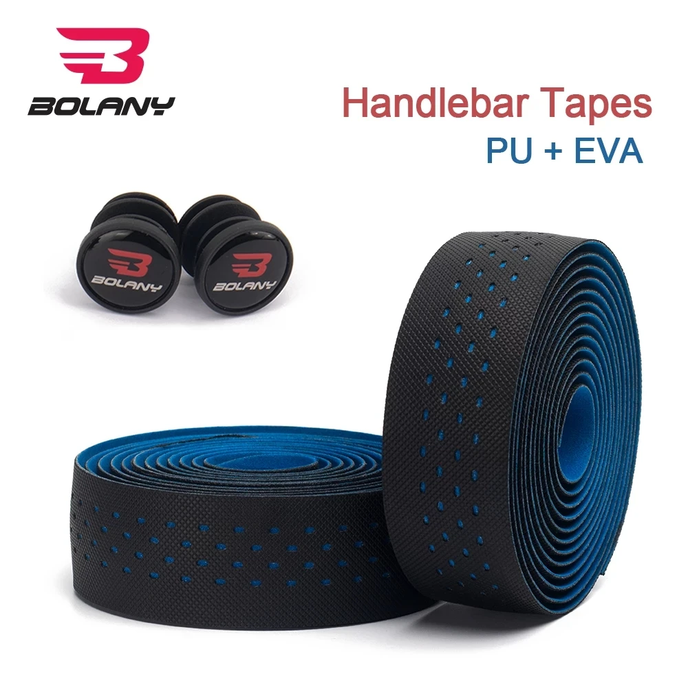 Bolany Road Bike Handlebar Tape antiskid Professional Cycling Damping Anti-Vibration Wrap 2pcs EVA PU Material Handle Bar Tape