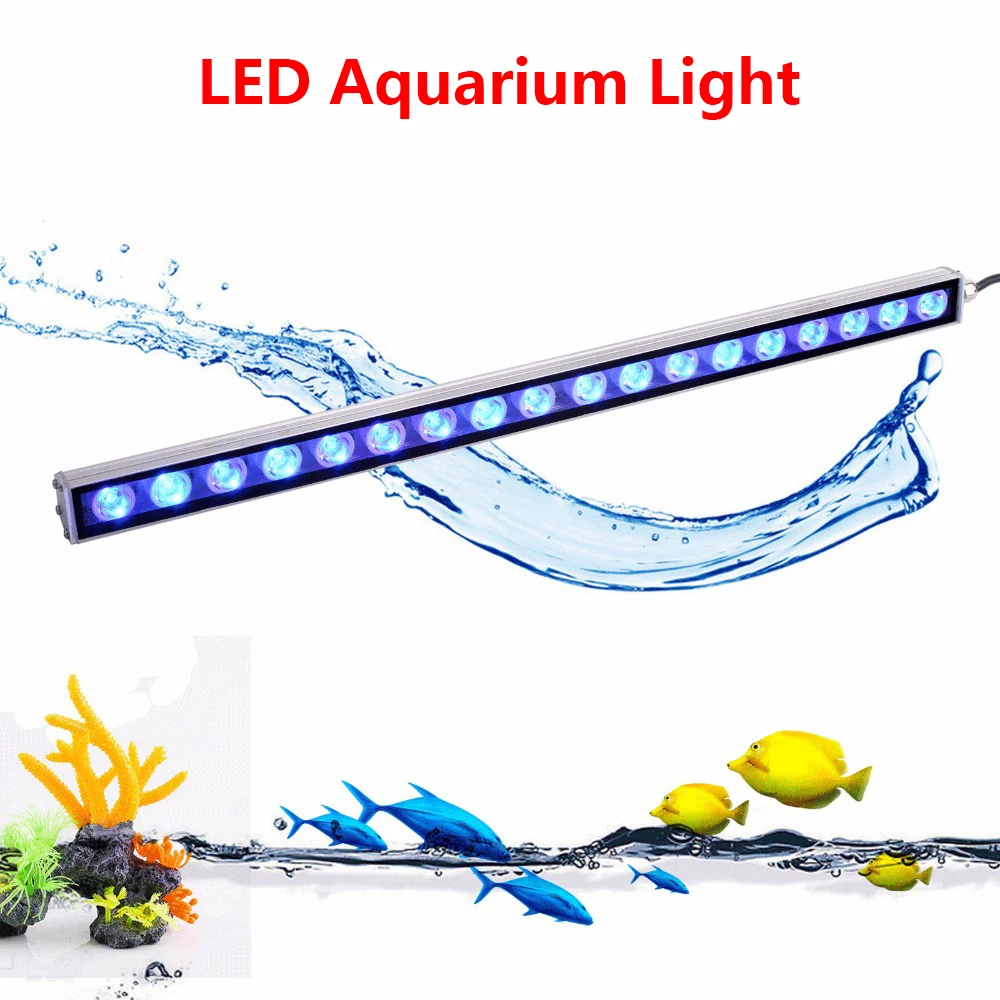 LEDAquariumLightFishTankLight108WBlue470nmUnderwaterLamp
