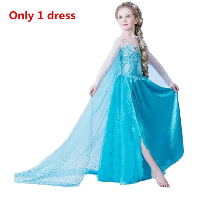 Платье принцессы Анны и Эльзы для маленьких девочек; карнавальный костюм на Хэллоуин, Рождество, вечеринку; платья Эльзы для девочек; нарядное бальное платье; Vestido - Цвет: Blue