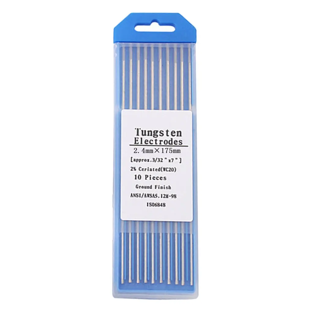 

10pcs/Box WC20 Gray Color 2.4*170 Thorium Tungsten Electrode Head Tungsten Needle/rod For Welding Machine