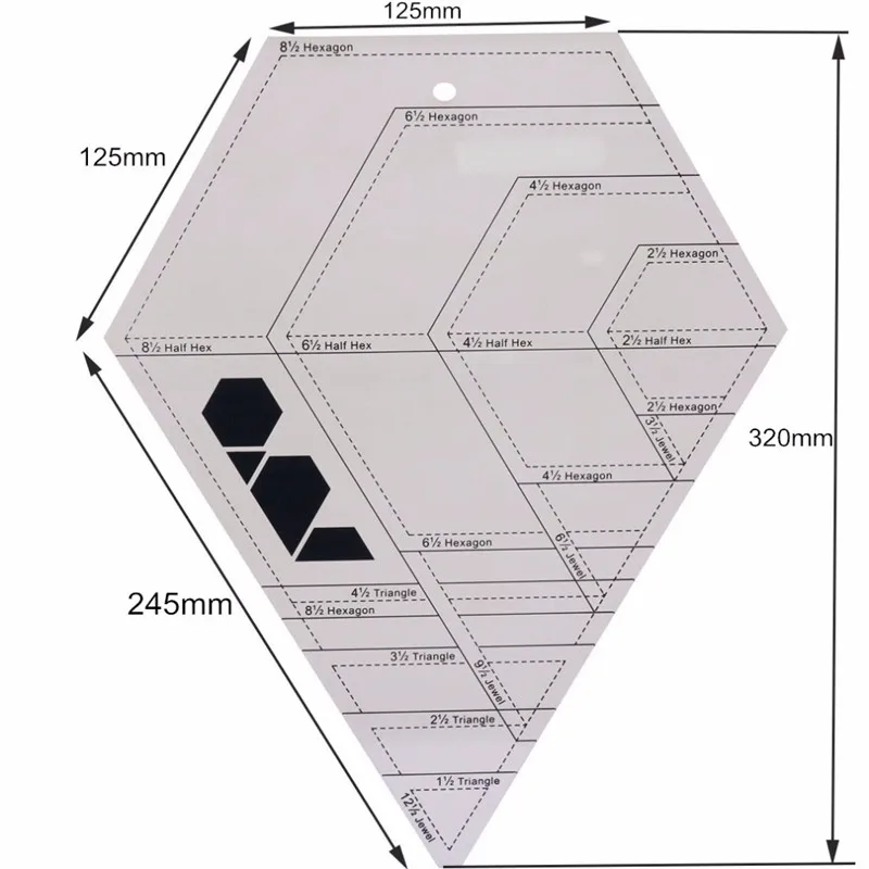 1 шт. алмаз лоскутное правитель международных общие акриловые Материал 3 мм Толщина портной Резка студенты линейка DIY ручной работы