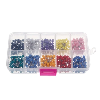 

10 Colors Push Pins Round Plastic Head With Steel Point Assorted Colourful Pins