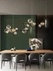 Black LED Chandelier Clear Glass Ball Modern Long Pendant Lamp For Dining Room Bar Restaurant Coffee Shop Office Hanging Light ► Photo 3/6