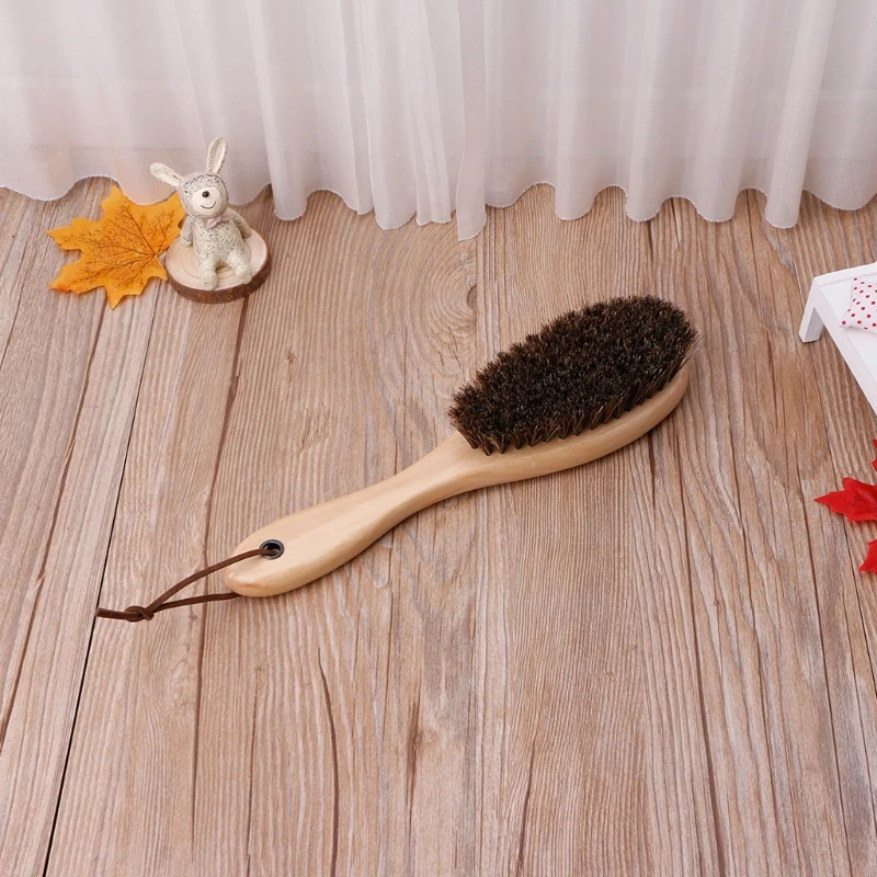 Genuine Horsehair Brush for Boot Shoe Shine Cleaner Polish